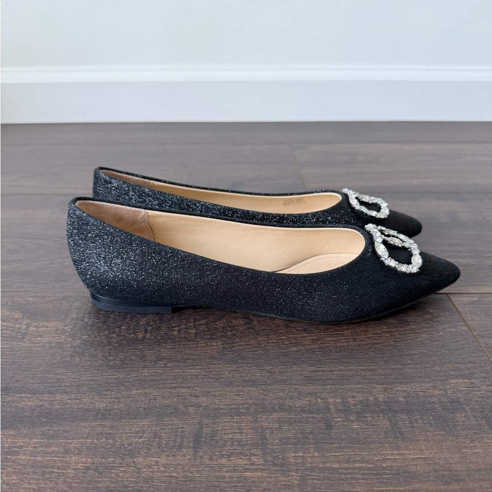 Dee Ocleppo Embellished Glitter Pointed Flats - Picture 8 of 14